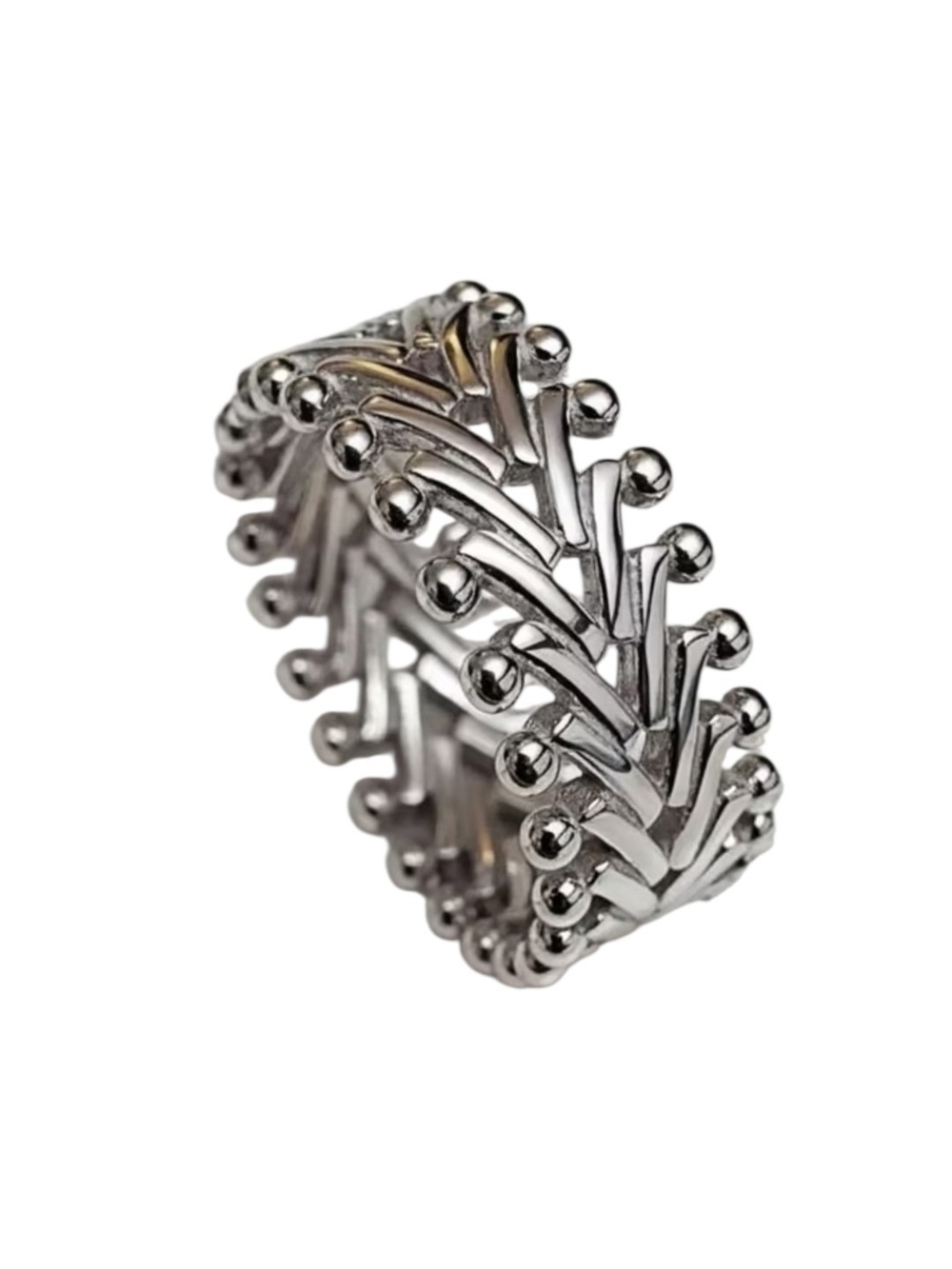 Stainless Steel Vine Band Ring - Unisex Size 11